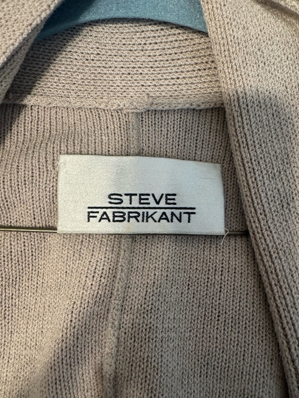 Steve Fabrikant Taupe Open Knit Cardigan Sweater Women's Size M
